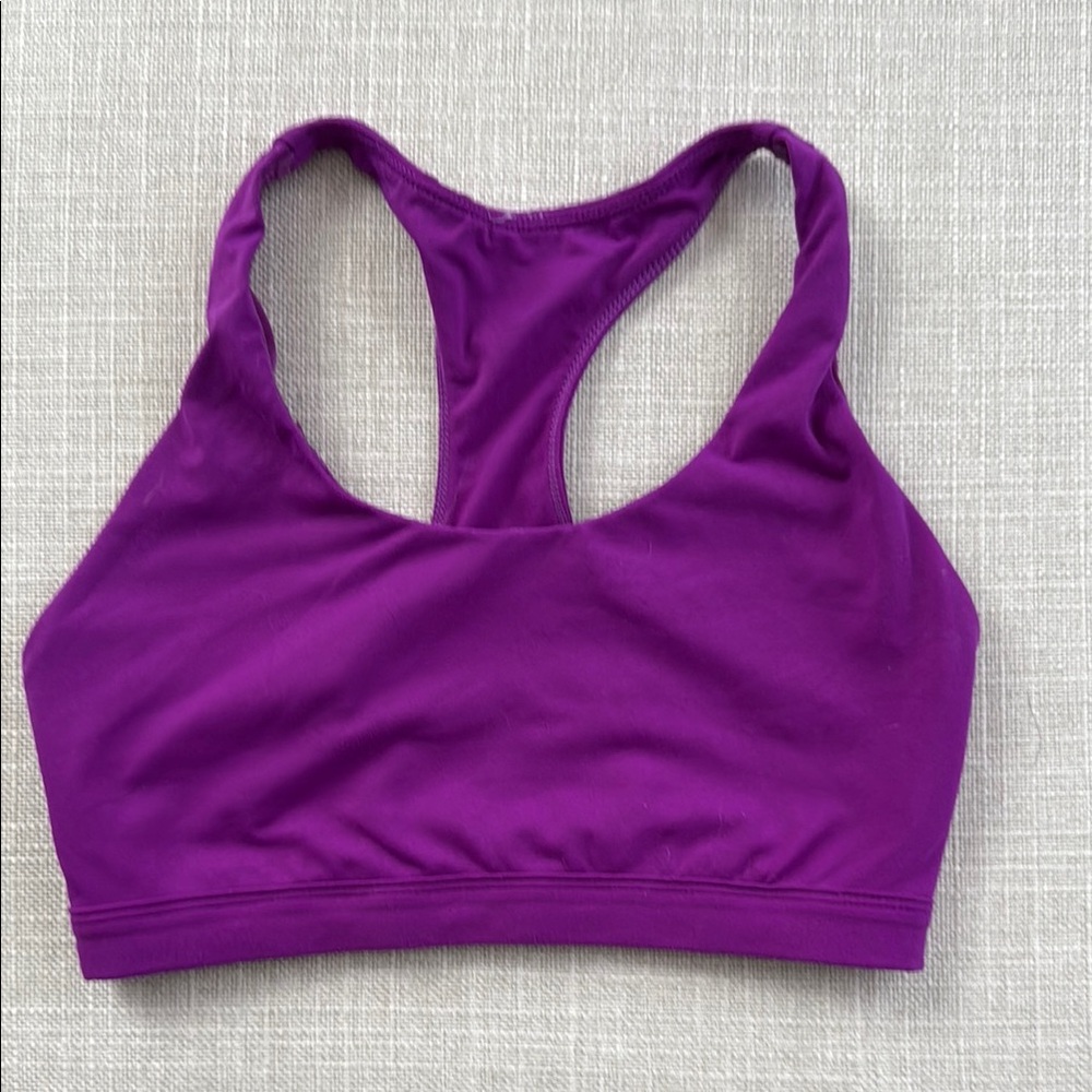Fabletics Purple Racerback Sports Bra Moisture-Wicking